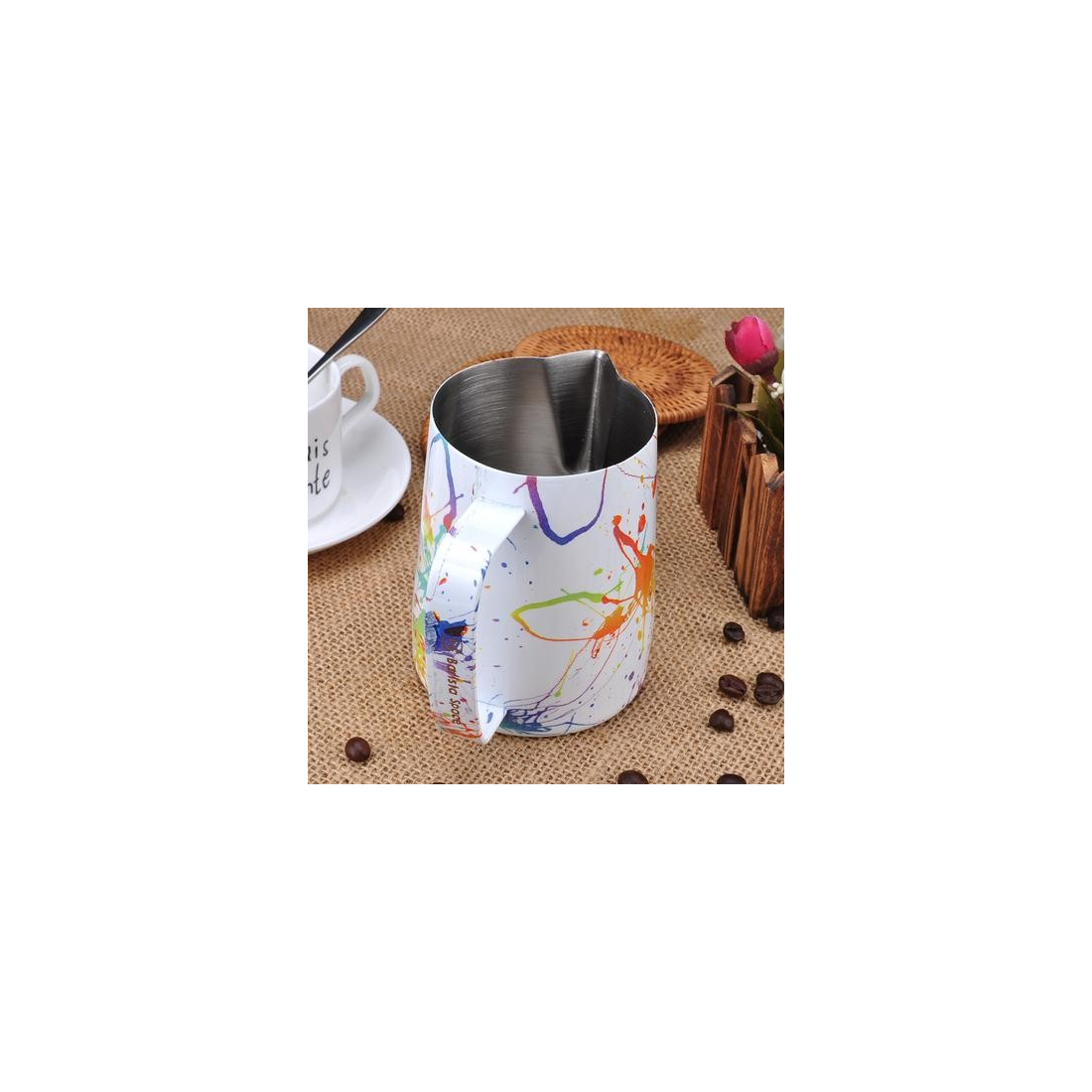 Barista Space (F11) Stainless Steel Splash Milk Pitcher 350ml|mkayn | مكاين