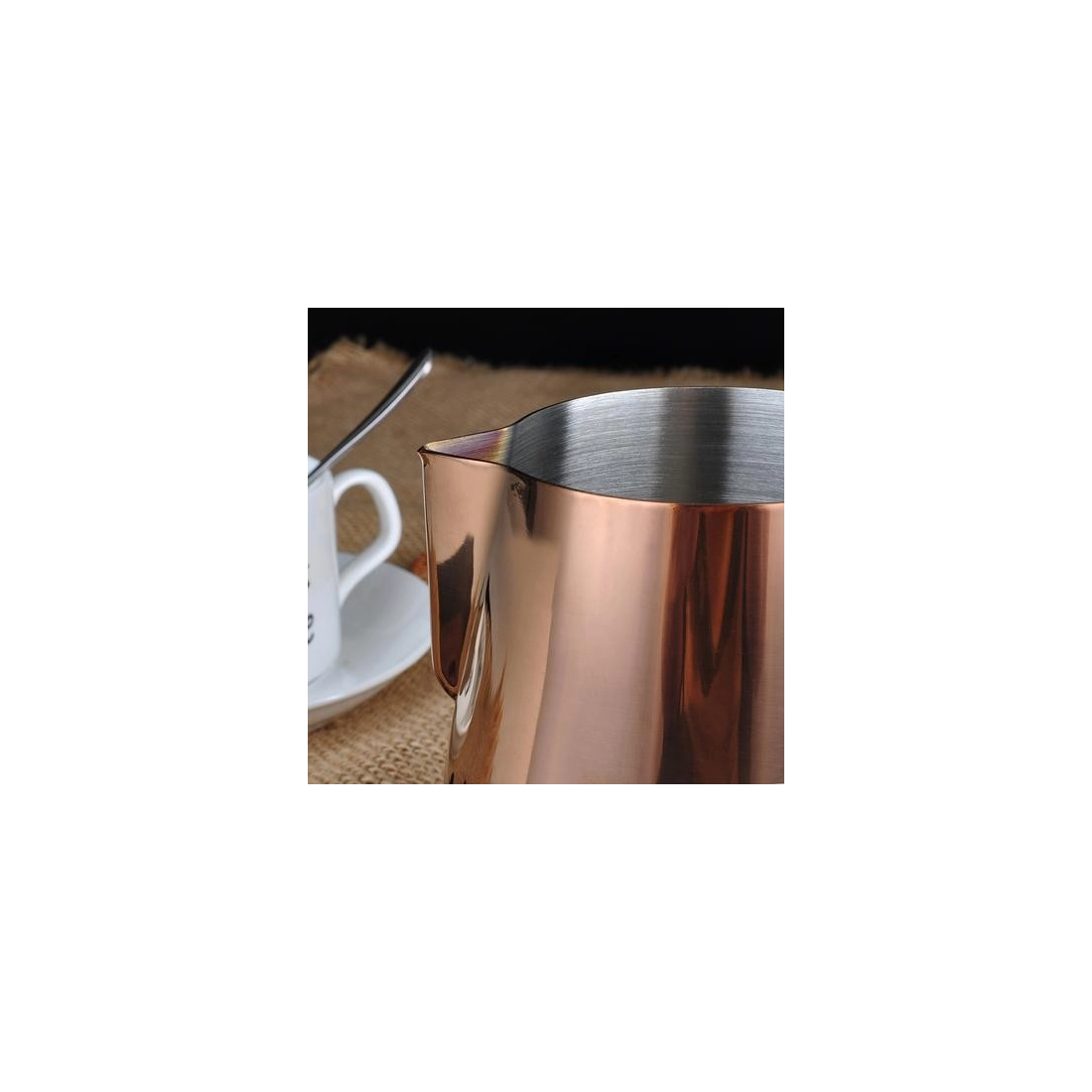 Barista Space ,F15, Stainless Steel Rose Gold Milk Pitcher 350ml|mkayn | مكاين