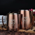 Barista Space ,F15, Stainless Steel Rose Gold Milk Pitcher 350ml|mkayn | مكاين