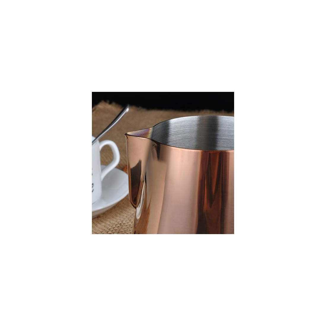 Barista Space (F16) Stainless Steel Rose Gold Milk Pitcher 600ml|mkayn | مكاين