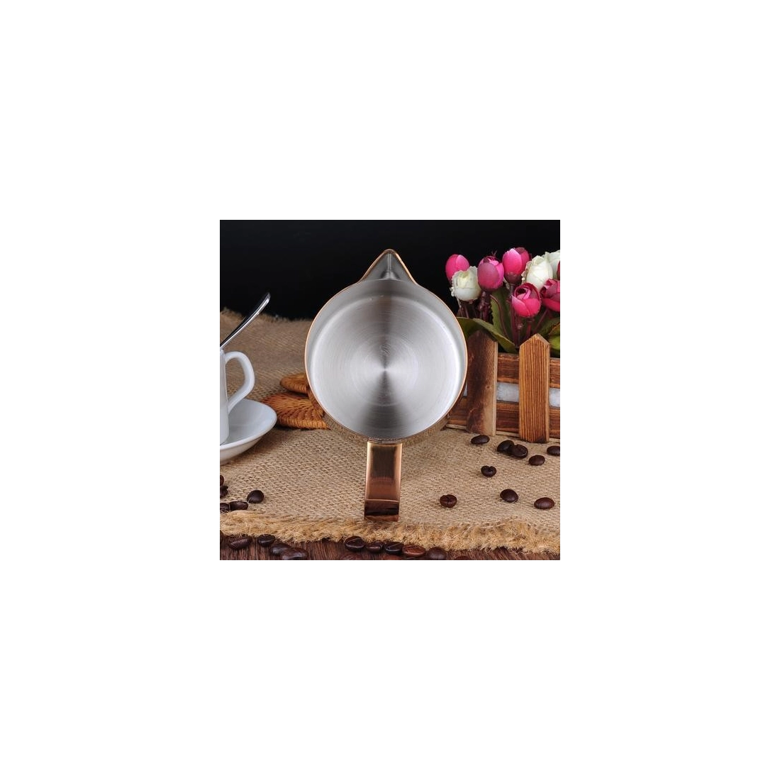 Barista Space (F16) Stainless Steel Rose Gold Milk Pitcher 600ml|mkayn | مكاين