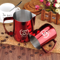 Barista Space (F19) Stainless Steel Red Milk Pitcher 350ml|mkayn | مكاين