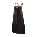 Barista space (AP1) DENIM APRON LEATHER STRAPS CHEF UNIFORM|mkayn | مكاين