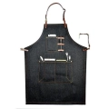 Barista space (AP1) DENIM APRON LEATHER STRAPS CHEF UNIFORM|mkayn | مكاين