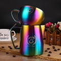 Barista space (CC11) Stainless Steel Multicolor 250ml Cafe Latte Art Cup|mkayn | مكاين