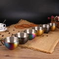 Barista space (CC11) Stainless Steel Multicolor 250ml Cafe Latte Art Cup|mkayn | مكاين