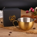 Barista space (CC13) Stainless Steel Golden 250ml Cafe Latte Art Cup|mkayn | مكاين