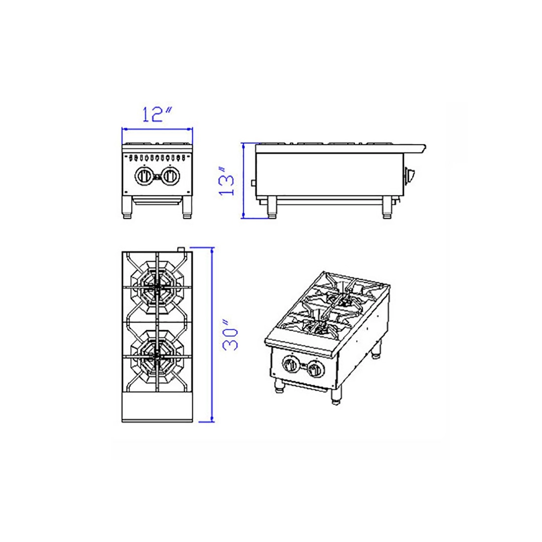 Omaj Counter Top Gas 2 Burner|mkayn | مكاين