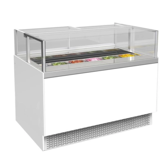 Omaj Pro ,DICS1800TR, White 180cm Angled Bottom Drawer Display Refrigerator for Sweets and Chocolates|mkayn | مكاين