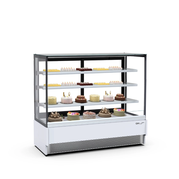 Omaj Pro ,CR1284, Straight Glass Display Show Cake Case White 120 cm|mkayn | مكاين