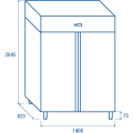 COOL HEAD ,QN12, Stainless Steel Upright Two Door Freezer 1255 Lt|mkayn | مكاين