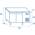 COOL HEAD ,QR2100, Two Doors, Under Counter Chiller|mkayn | مكاين