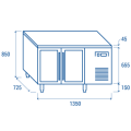 COOL HEAD ,QRG2100, 2 Glass Doors Chiller Counter|mkayn | مكاين