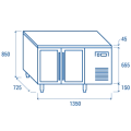 COOL HEAD ,QRG2100, 2 Glass Doors Chiller Counter|mkayn | مكاين