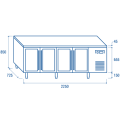 COOL HEAD ,QRG4100, 4 Glass Door Chiller Counter|mkayn | مكاين