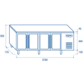 COOL HEAD ,QRG4100, 4 Glass Door Chiller Counter|mkayn | مكاين