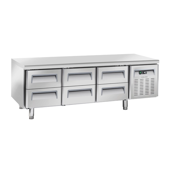 COOL HEAD ,U-GN3160TN, Low Hight Worktop Chiller With 6 Drawers|mkayn | مكاين