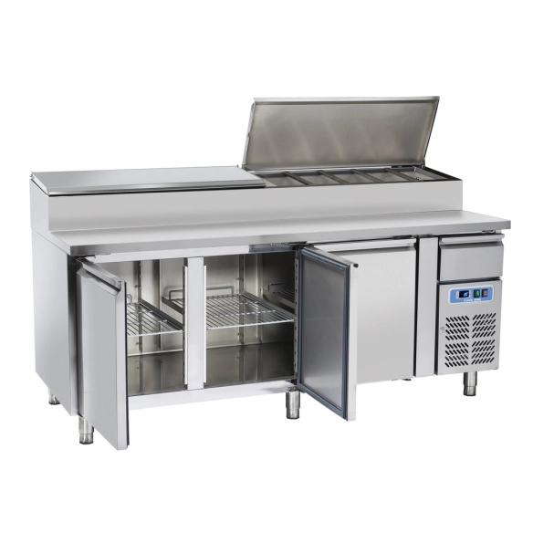 COOL HEAD ,SH3800, Pizza & Sandwiches Preparation Chiller With Three Doors - Depth 80 cm|mkayn | مكاين