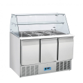 COOL HEAD ,CRQ93, Sandwich and Salad Prep Refrigerator with Three Doors and Curved Display Glass|mkayn|مكاين