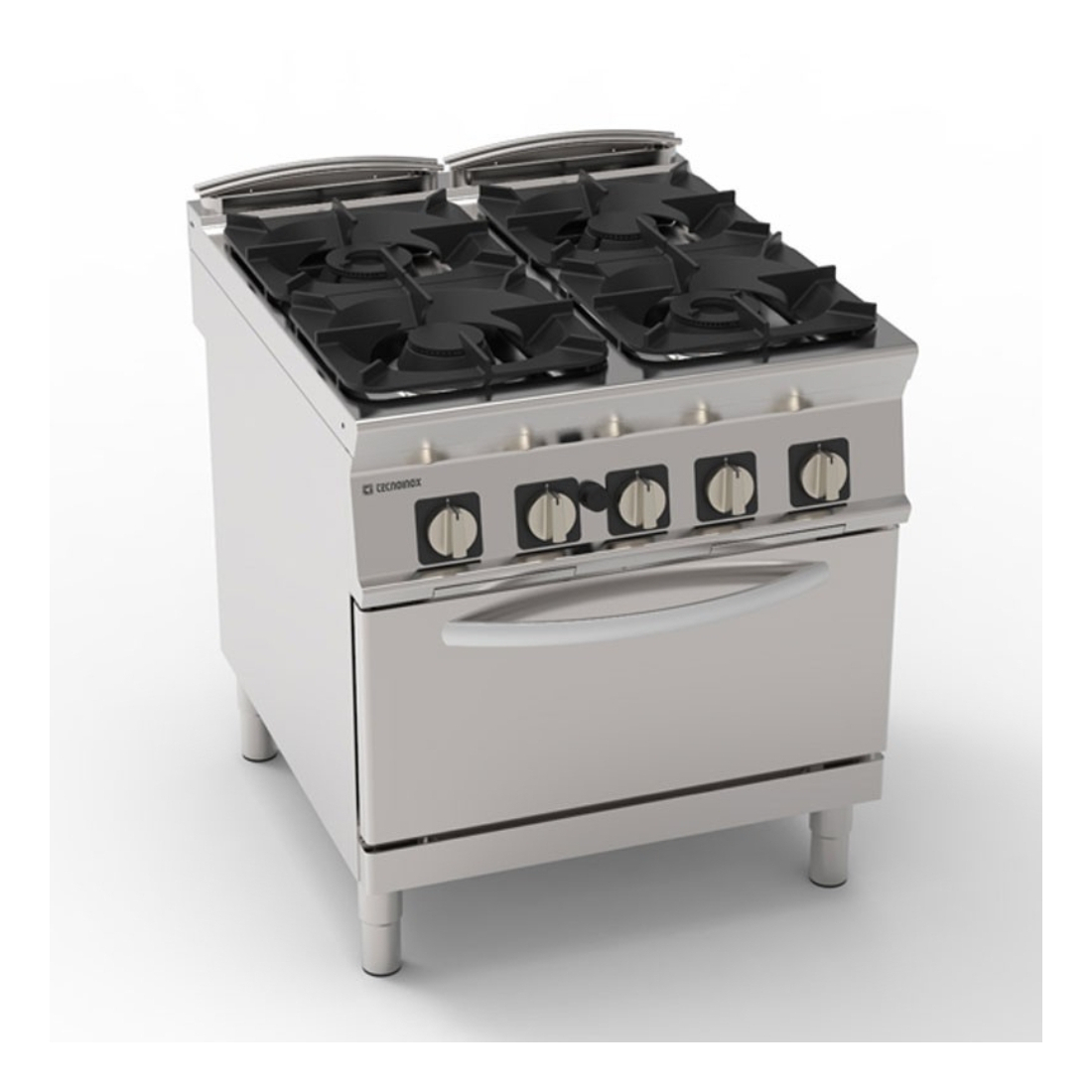 Tecnoinox ,PFG8G9, Professional Gas Range 4 Burners with 2/1GN Electric Oven|mkayn | مكاين