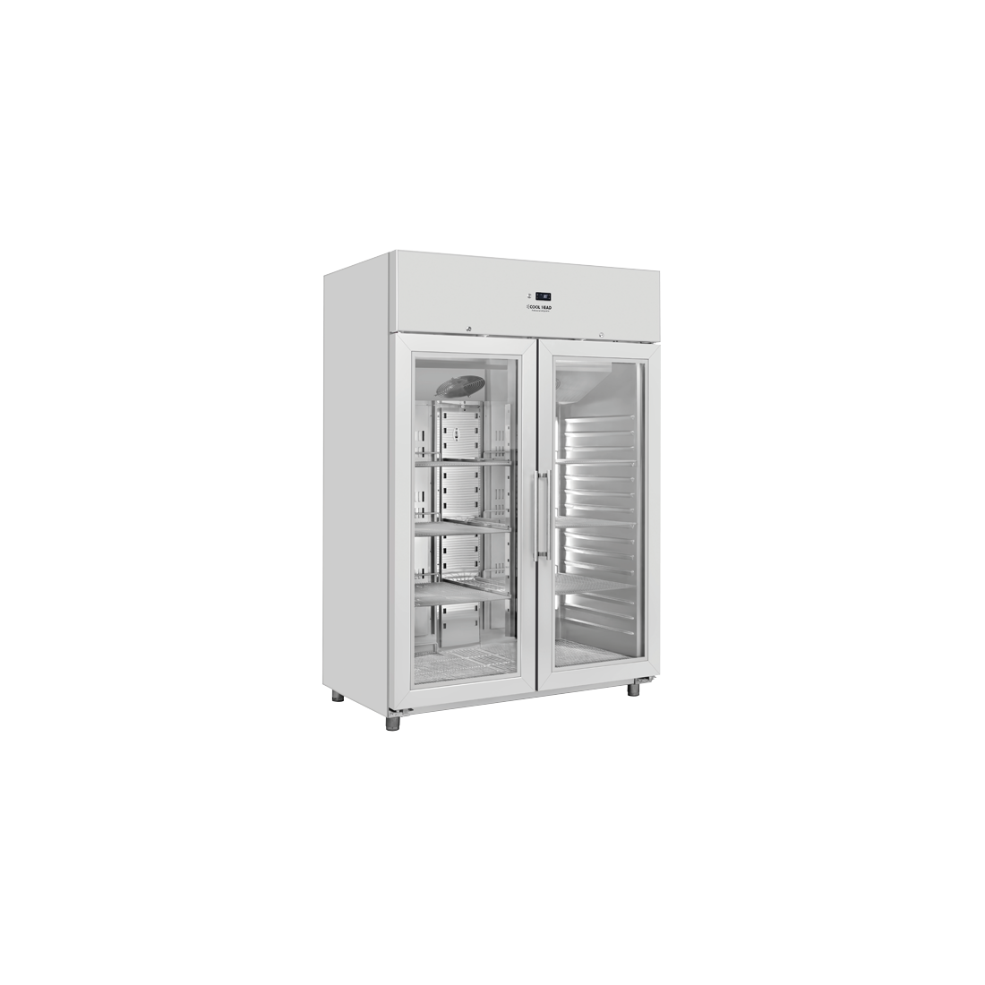 Cool head ,QRG12, two-door upright glass refrigerator|mkayn | مكاين