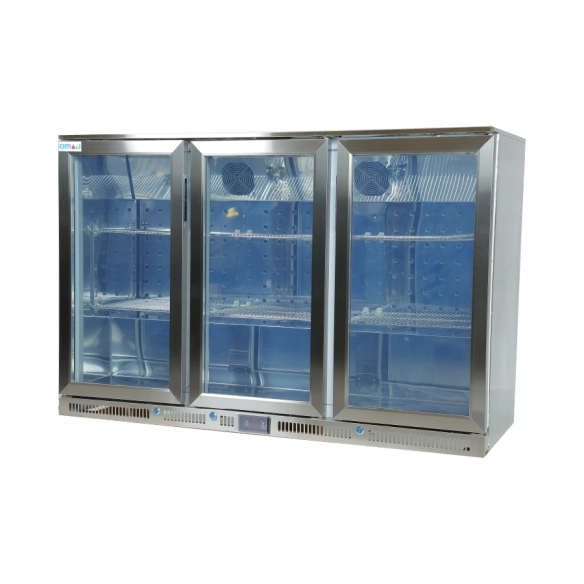 Omaj Three Doors Stainless Steel Back Bar Chiller|mkayn | مكاين