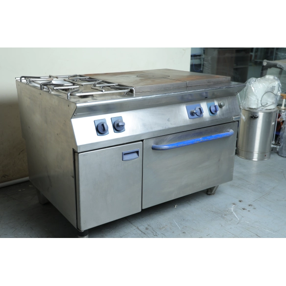 Used Electrolux 2-burner stove with large griddle and bottom oven