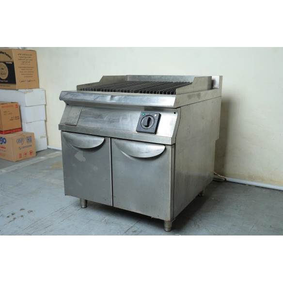 Used Linkrich electric charcoal grill based on a cabinet