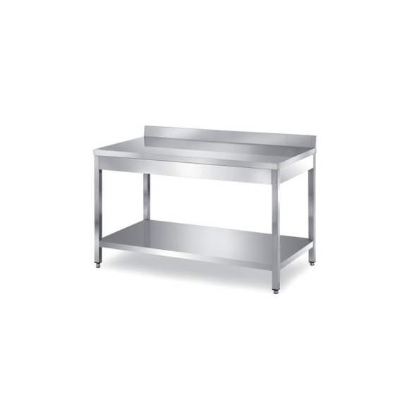 Omaj ,WTD-102B, Stainless Steel Service Table with backsplash - undershelf 1m