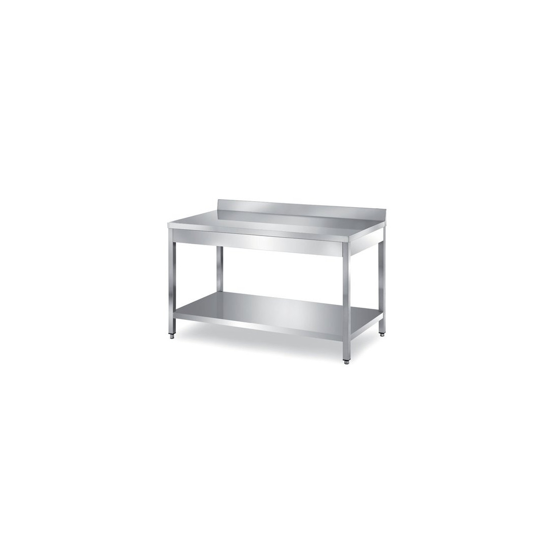 Omaj ,WTD-102B, Stainless Steel Service Table with backsplash - undershelf 1m|mkayn | مكاين