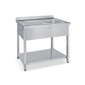 Omaj ,STD02-127R1, Stainless Steel Sink Right Unit With Backsplash - undershelf|mkayn | مكاين