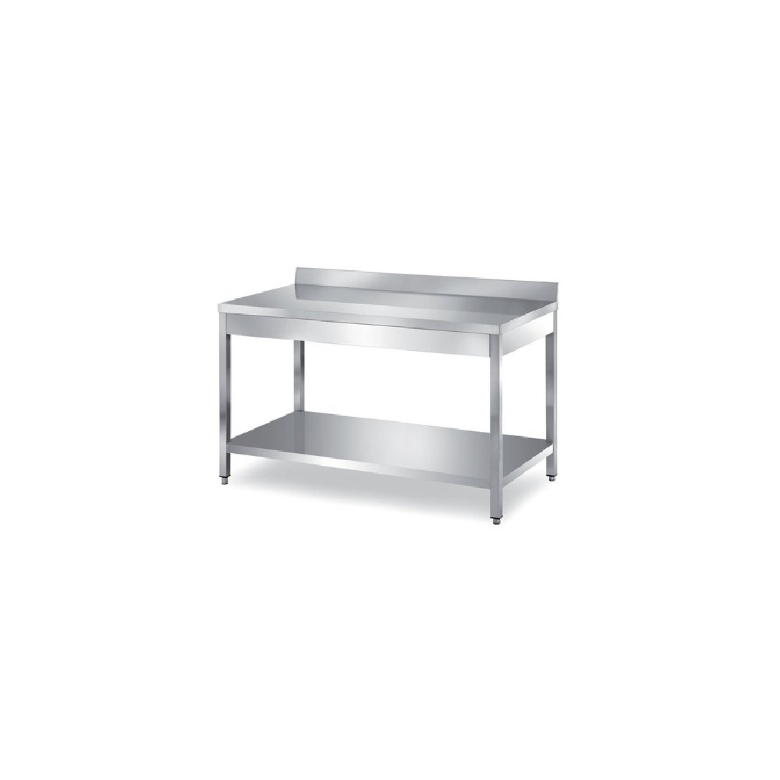 Omaj ,WTD-182B, Stainless Steel Service Table with backsplash - undershelf 1.8 m|mkayn | مكاين