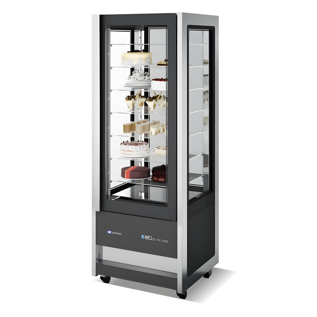 ISA ,Cristal Tower 75 RV TN, Panoramic Refrigerated Display Case for Pastry|mkayn | مكاين