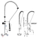 Fiamma ,MP2BD, Wall-mounted double-hole Faucet with spout and shower|mkayn | مكاين