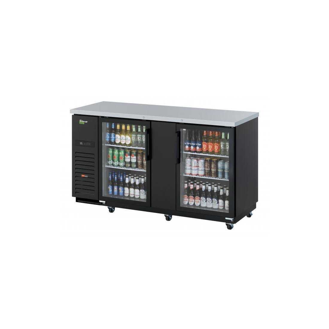 Turbo Air ,TBB-3SG, Two Glass Door Back Bar Refrigerator Showcase 651l|mkayn | مكاين