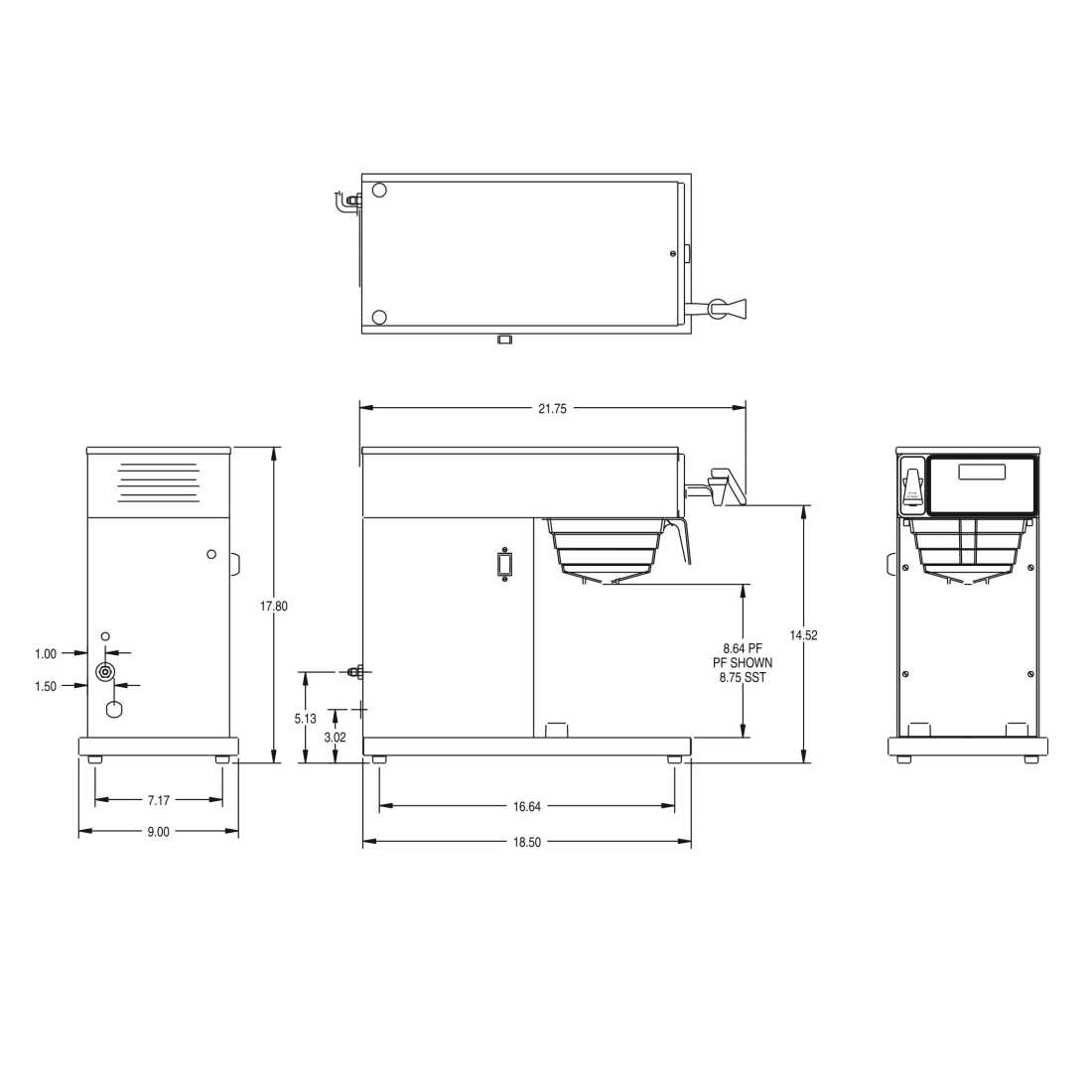 Bunn ,Axiom TC, Filter Coffee Brewer|mkayn | مكاين